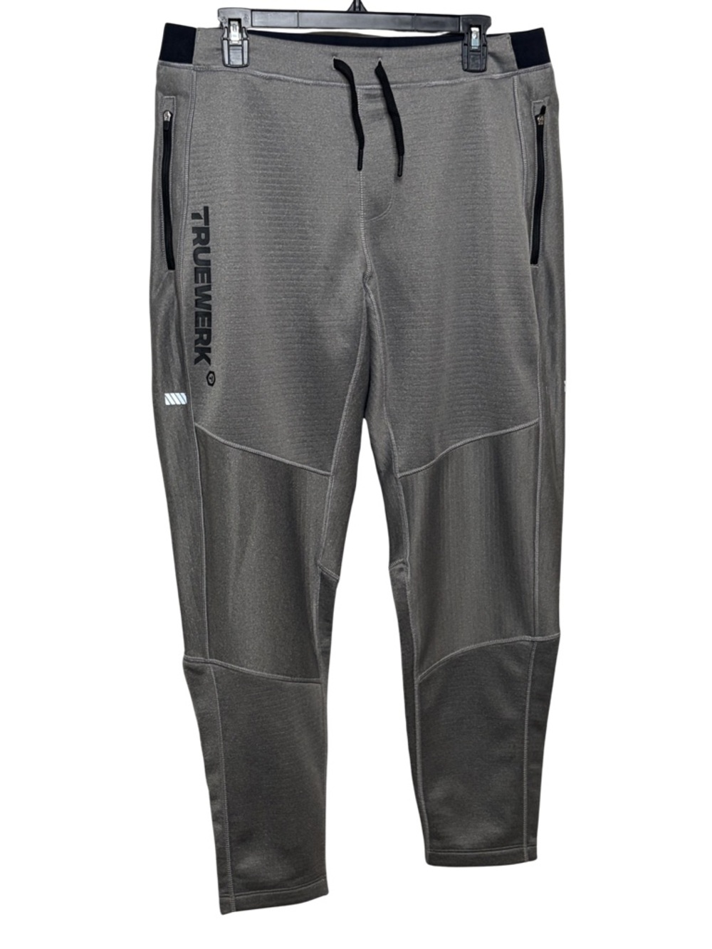 Truewerk Mens L Gray Jogger Work Pants Stretch Zip Pockets Athletic Tech
